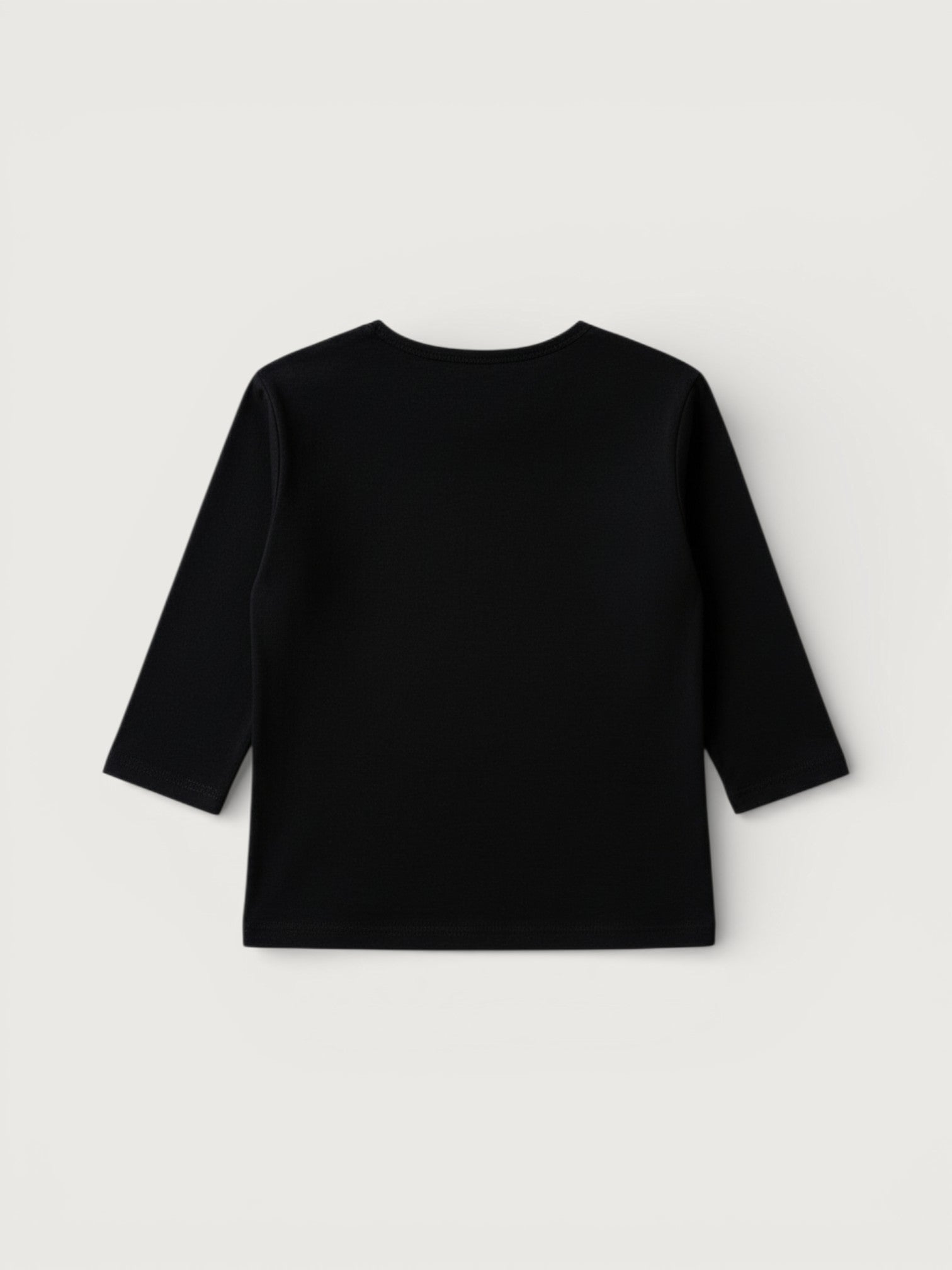 Black Long Sleeve T-shirt with Lavender Parrot print