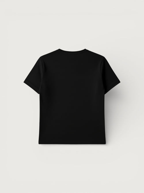 Black T-shirt with Blue Parrot print